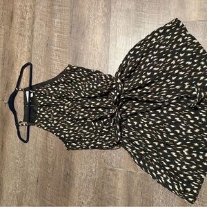 Stylish Black and Tan Patterned Romper